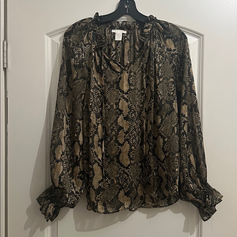 H&M Snake Print Blouse
